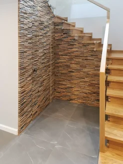 Wwd Plaquette de parement en bois effet 3D SELECTIO - Bois récupéré - 72 x 10cm - 14 panneaux - 1m²