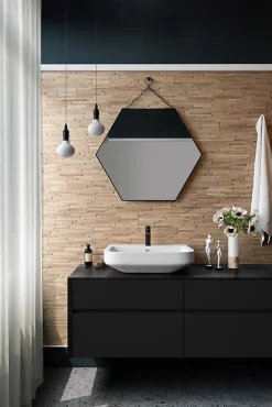 Plaquette de parement en bois massif effet 3D ACE - Chêne - 72 x 10cm - 14 panneaux - 1m²-Wwd Hot