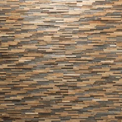 Plaquette de parement en bois effet 3D SELECTIO - Bois récupéré - 72 x 10cm - 42 panneaux - 3m²-Wwd Clearance