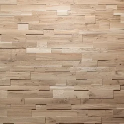 Wwd Plaquette de parement en bois massif effet 3D OZO RUSTIC - Chêne - 59/32/14 x 10/8/6 cm - 108 planches - 3m²