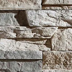 Plaquette de parement intérieur/extérieur béton aspect pierre naturelle L.38,5 x l.10 cm x ép.24 mm, Bosra-Colours New