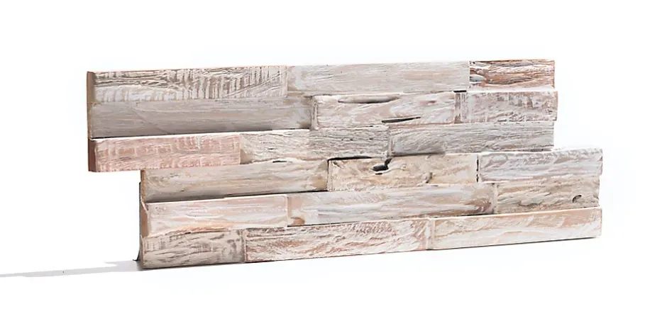 Plaquette de parement intérieur White Wash bois blanc (vendu à la pièce)- Discount
