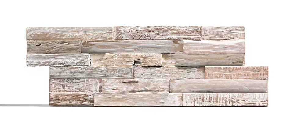 Plaquette de parement intérieur White Wash bois blanc (vendu à la pièce)- Discount