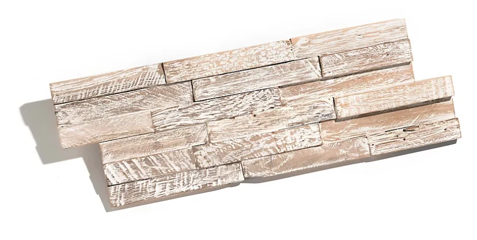 Plaquette de parement intérieur White Wash bois blanc (vendu à la pièce)- Discount