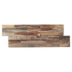 Woodbord Plaquette de parement mural décoratif en bois- 1-1,8 x 18 x 49,5 cm - Lot de 6 - Aspect Bois FLotté