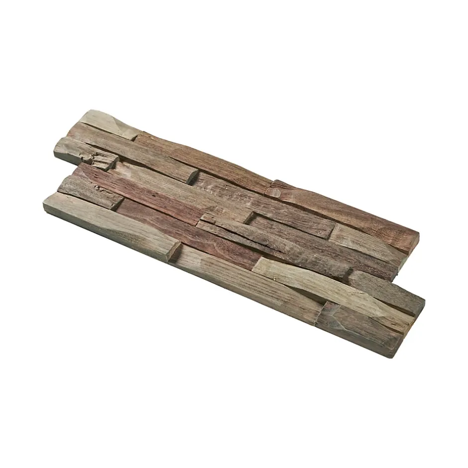 Plaquette de parement mural décoratif en bois - 1-1,8 x 18 x 49,5 cm - Huilé Bruni-Woodbord Sale