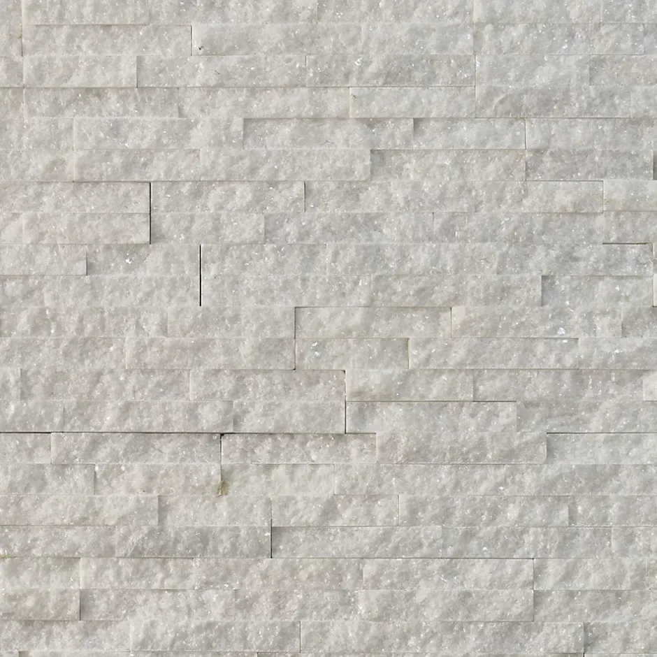 Modulo Plaquette de parement pierre naturelle -NATIMUR WHITE SHINY - - 0,468m² - intérieur/extérieur