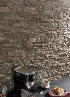 Plaquette de parement Slim 2 pierre naturelle beige rosé (vendue au carton)- Sale