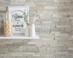 Plaquette de parement Slim 2 pierre naturelle gris clair (vendue au carton)