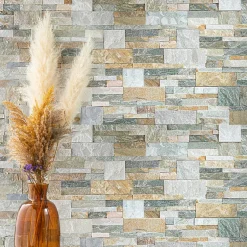 Plaquette de parement Slim Multiformat pierre naturel beige rosée-Lithos