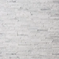 Plaquette de parement Stella pierre naturelle marbre blanc (vendue au carton)