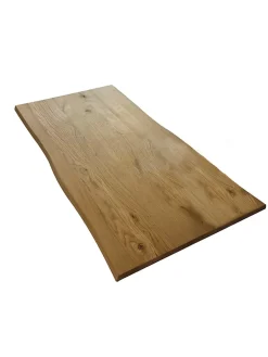 Plateau de table chene rustique huile prolam bords flacheux 80 x 200 cm, ép.40