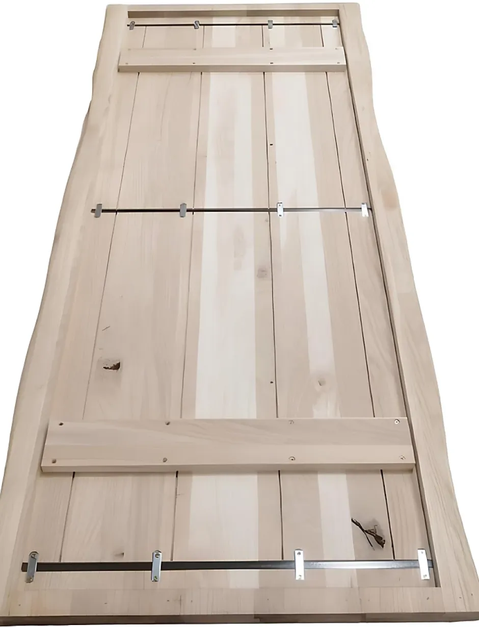 Plateau de table chene rustique huile prolam bords flacheux 80 x 200 cm, ép.40