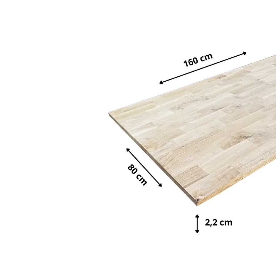 Wood&Sens Plateau de Table Chêne Massif Abouté, L.160 cm x l.80 cm, Ep. 22 mm