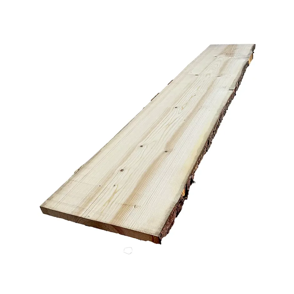 Plateau de table Sapin massif bords naturels flacheux L.200 x l.30-38 cm, Ep.28 mm-Wood&Sens Discount