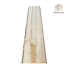 Wood&Sens Plateau de table Sapin massif bords naturels flacheux L.250 X l.40-60 cm, Ep.40 mm