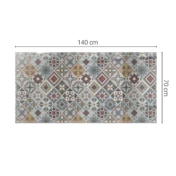 Tulup Plateau en verre trempé 140x70 cm Motif mosaïque avec ornements