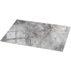 Tulup Plateau en verre trempé 100x50 cm Motif naturel de marbre