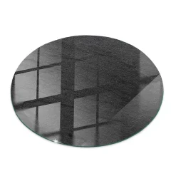 Plateau en verre trempé fi90 cm Texture de pierre naturelle-Tulup Outlet