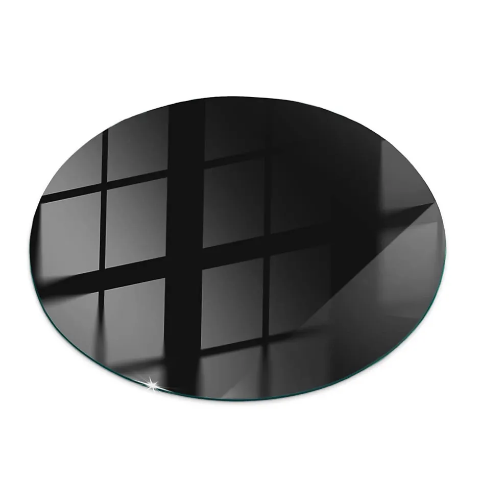 Plateau en verre trempé fi80 cm Couleur noire lisse-Tulup Discount