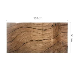 Plateau en verre trempé 100x50 cm Motif bois-Tulup Clearance