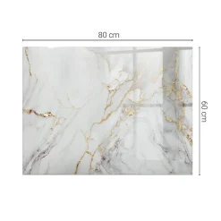 Plateau en verre trempé 80x60 cm Marbre élégant avec veines-Tulup Hot