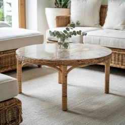 Tulup Plateau en verre trempé fi90 cm Marbre élégant avec veines