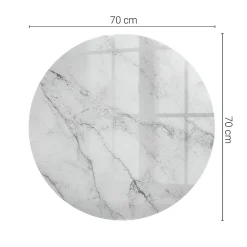Plateau en verre trempé fi70 cm Motif de surface en marbre-Tulup Sale