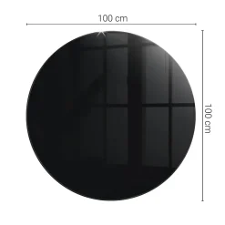Plateau en verre trempé fi100 cm Couleur noire lisse-Tulup