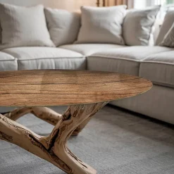 Tulup Plateau en verre trempé fi90 cm Motif bois