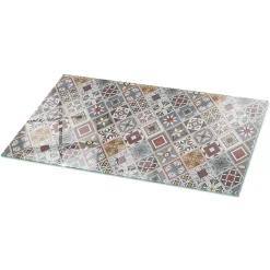 Tulup Plateau en verre trempé 120x60 cm Motif mosaïque avec ornements