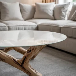 Tulup Plateau en verre trempé fi90 cm Couleur blanche lisse