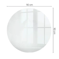 Tulup Plateau en verre trempé fi90 cm Couleur blanche lisse