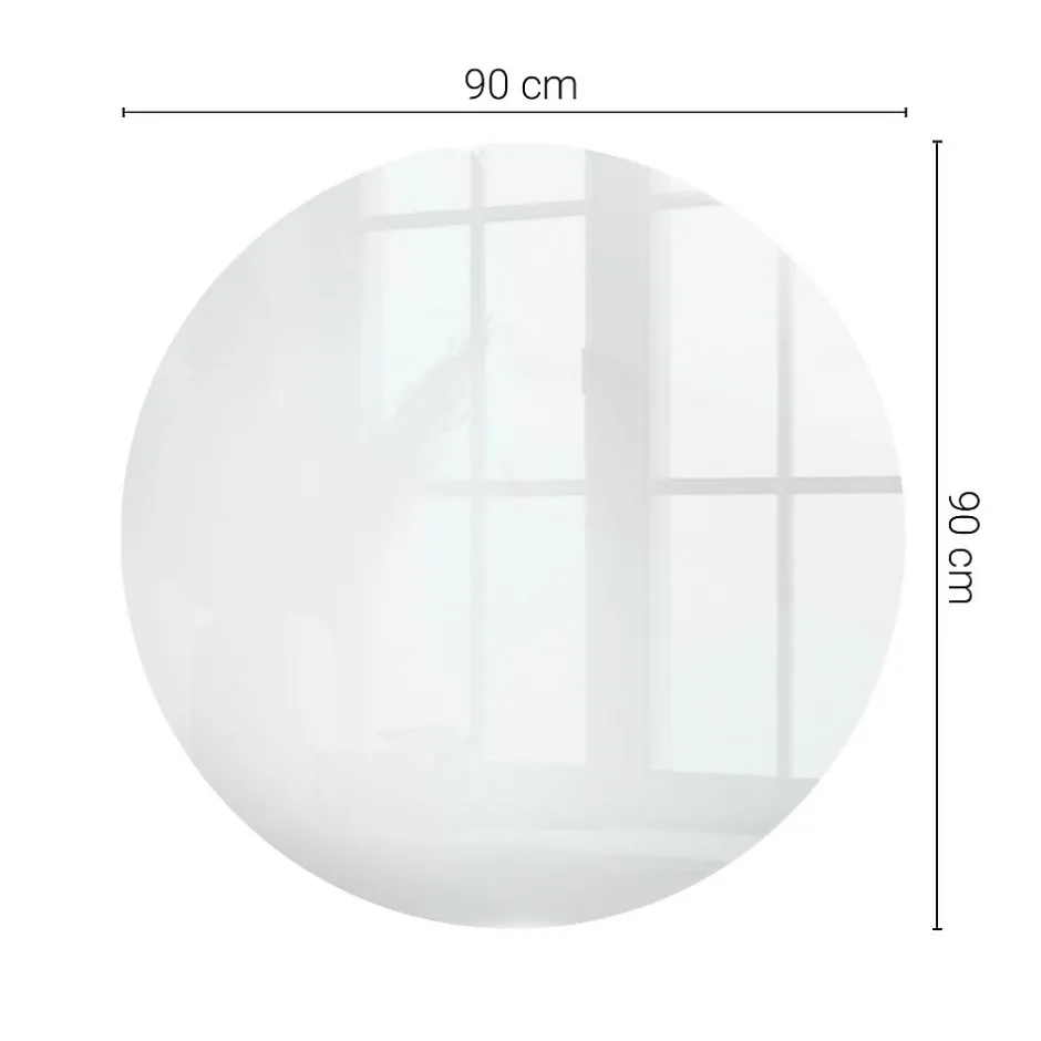 Tulup Plateau en verre trempé fi90 cm Couleur blanche lisse