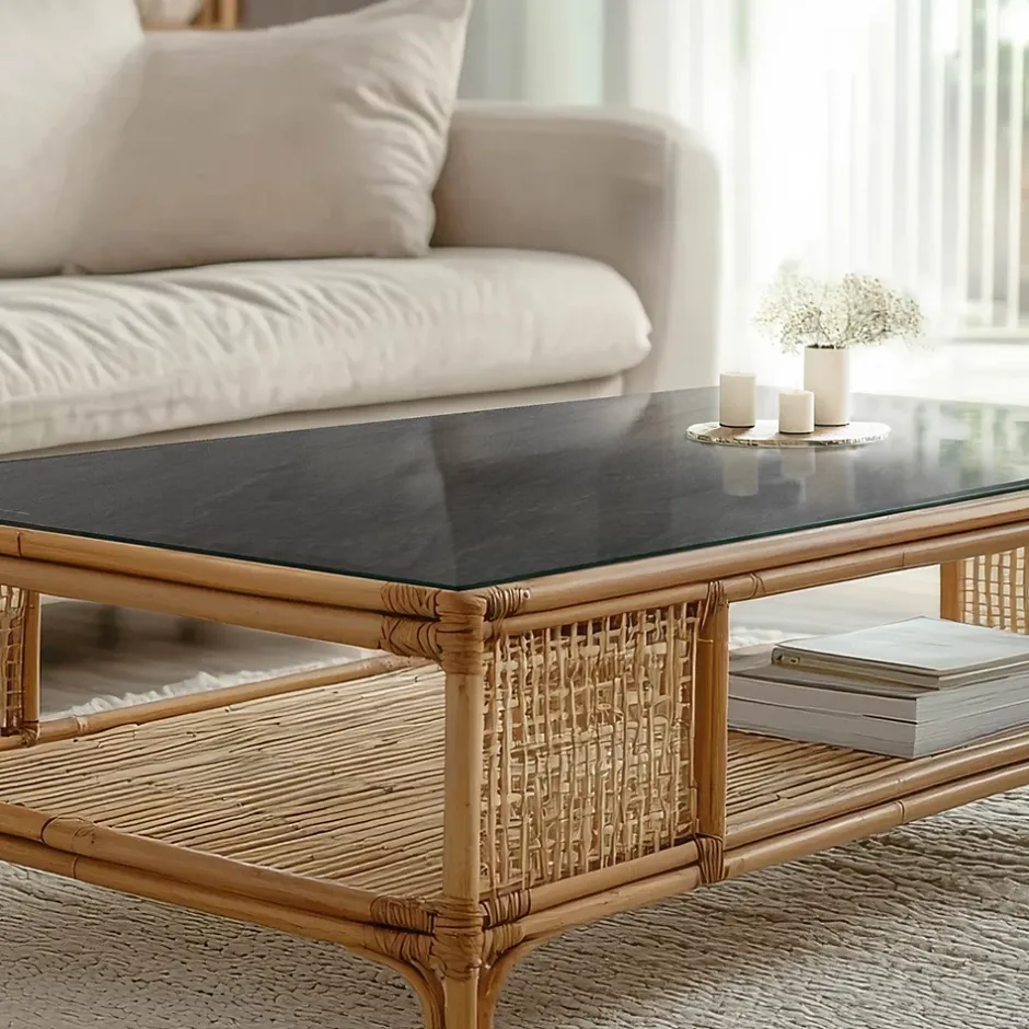 Plateau en verre trempé 120x60 cm Texture de pierre naturelle-Tulup Hot