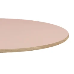 Plateau rond 70cm couleur rose bourbon chants imitation bois --Restootab Outlet