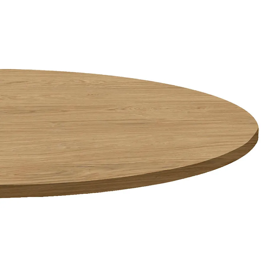 Plateau rond 120cm decor chene naturel --Restootab Outlet