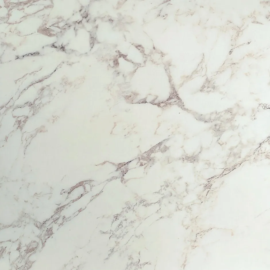 Plateau rond 120cm decor marbre olympo chants laiton --Restootab New