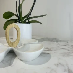 Restootab Plateau rond 70cm decor marbre olympo chants laiton -