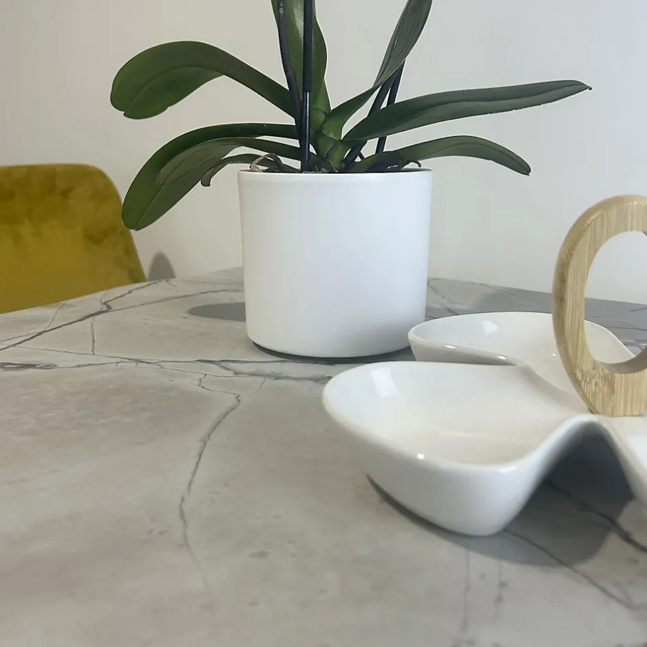 Restootab Plateau rond 80cm decor marbre venato -