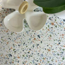 Plateau rond 90cm decor terrazzo spectra --Restootab Sale