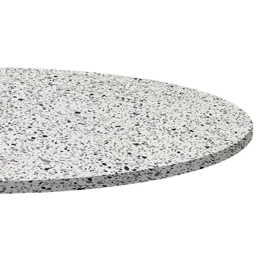 Plateau rond 80cm decor terrazzo white chip --Restootab Clearance