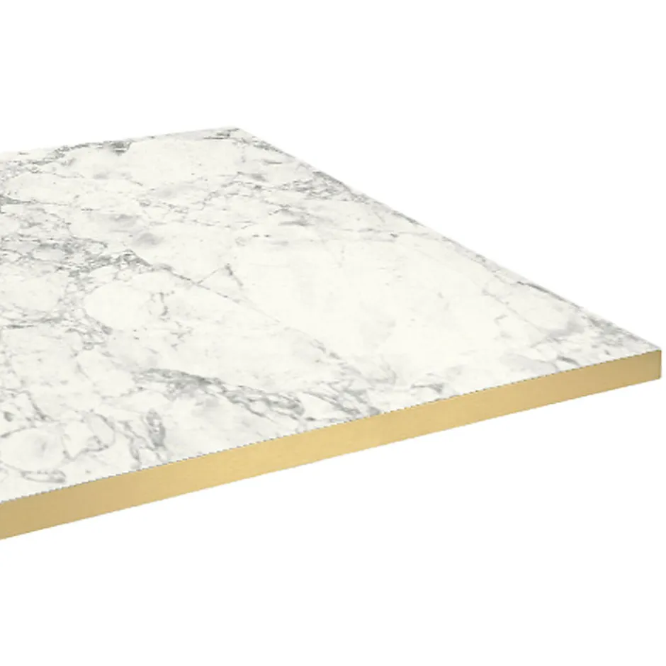 Plateau 140x70 decor bianca luna chants laiton --Restootab Discount