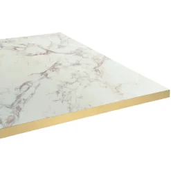 Plateau 160x80 decor marbre olympo chants laiton --Restootab Best