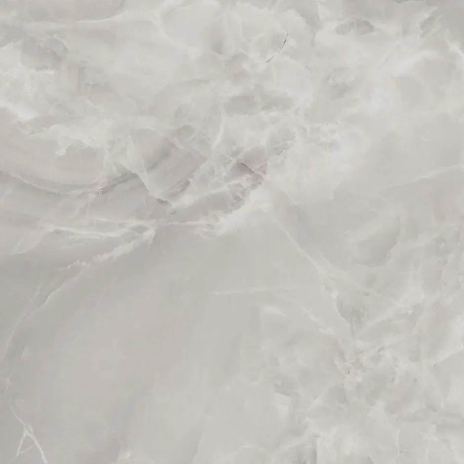 Plateau 70x70 decor marbre perla chants laiton --Restootab Online