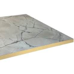 Plateau 120x70 decor marbre venato chants laiton --Restootab Hot