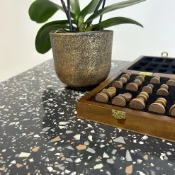 Restootab Plateau 140x70 decor terrazzo black chip -