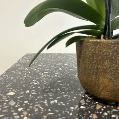 Restootab Plateau 160x80 decor terrazzo black chip chants laiton -