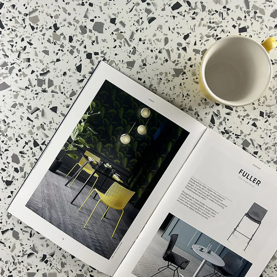 Plateau 60x60 decor terrazzo white chip --Restootab Sale