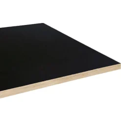 Plateau 120x70 noir chants bois --Restootab Sale